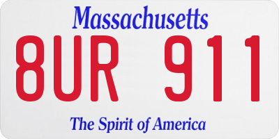MA license plate 8UR911