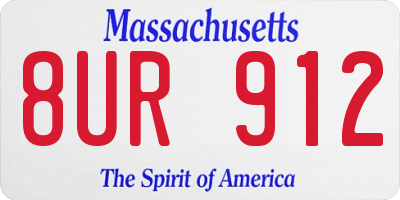 MA license plate 8UR912