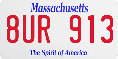 MA license plate 8UR913