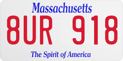 MA license plate 8UR918