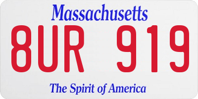 MA license plate 8UR919