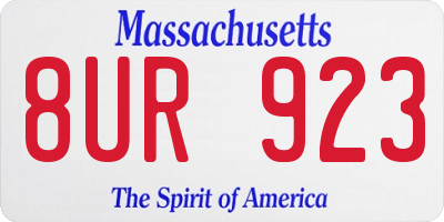 MA license plate 8UR923