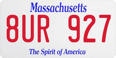 MA license plate 8UR927