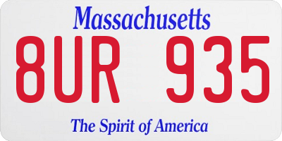 MA license plate 8UR935