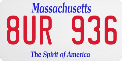MA license plate 8UR936