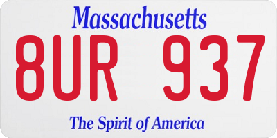 MA license plate 8UR937