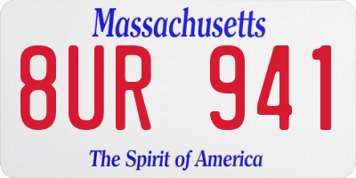 MA license plate 8UR941