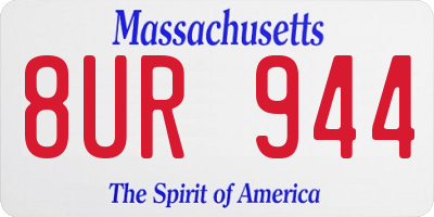 MA license plate 8UR944
