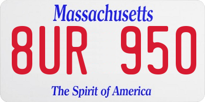 MA license plate 8UR950
