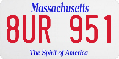 MA license plate 8UR951