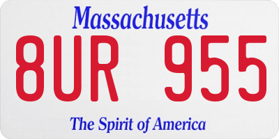 MA license plate 8UR955