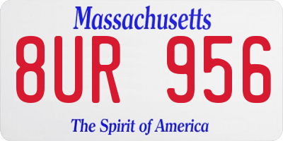 MA license plate 8UR956