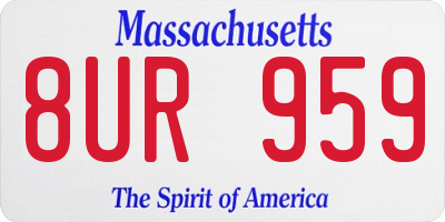 MA license plate 8UR959