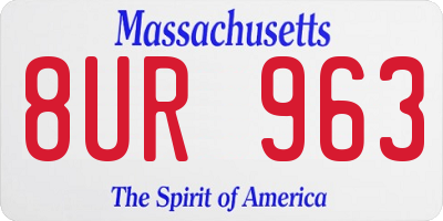 MA license plate 8UR963