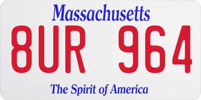 MA license plate 8UR964