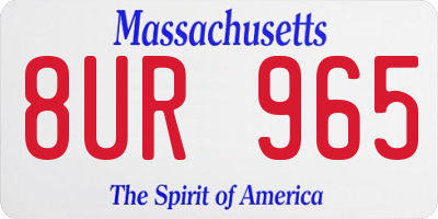 MA license plate 8UR965