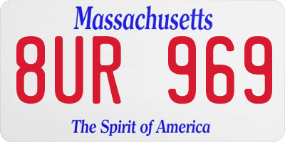 MA license plate 8UR969