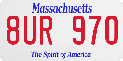 MA license plate 8UR970