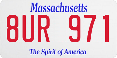 MA license plate 8UR971