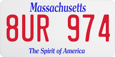MA license plate 8UR974