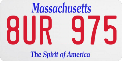 MA license plate 8UR975