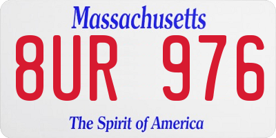 MA license plate 8UR976