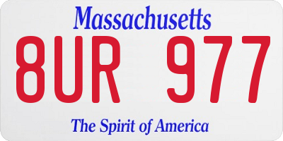 MA license plate 8UR977