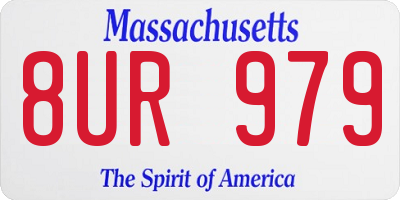 MA license plate 8UR979