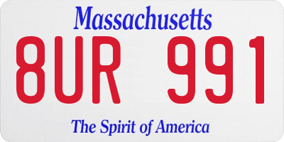 MA license plate 8UR991