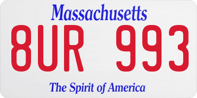 MA license plate 8UR993