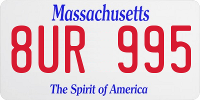 MA license plate 8UR995