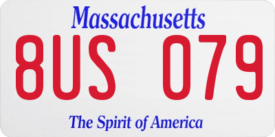 MA license plate 8US079