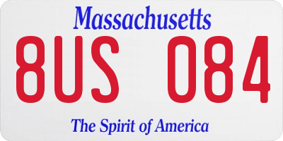 MA license plate 8US084