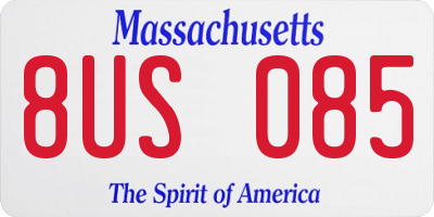 MA license plate 8US085