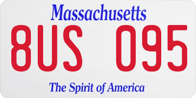 MA license plate 8US095
