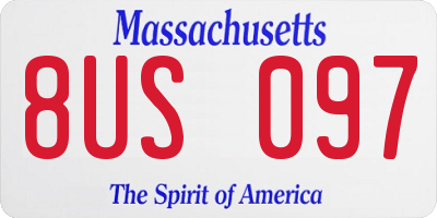 MA license plate 8US097