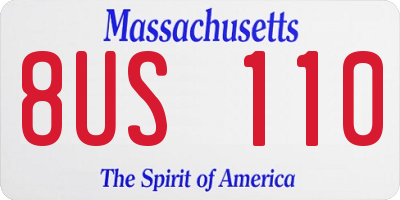 MA license plate 8US110