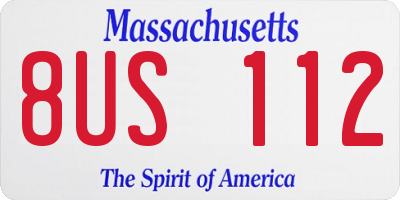 MA license plate 8US112