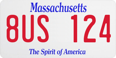 MA license plate 8US124