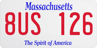 MA license plate 8US126