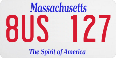 MA license plate 8US127