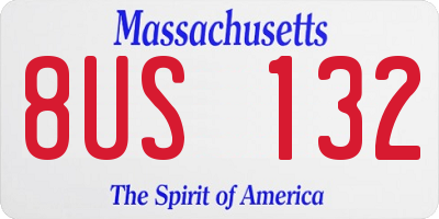 MA license plate 8US132