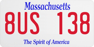 MA license plate 8US138