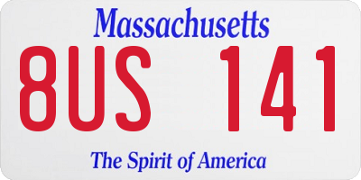 MA license plate 8US141