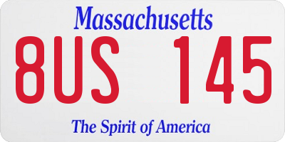 MA license plate 8US145