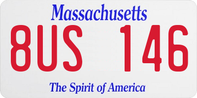 MA license plate 8US146