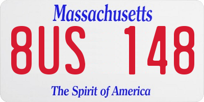 MA license plate 8US148