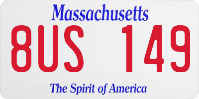 MA license plate 8US149