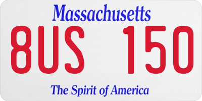 MA license plate 8US150