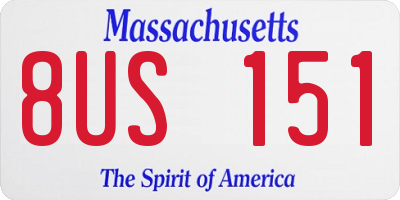MA license plate 8US151